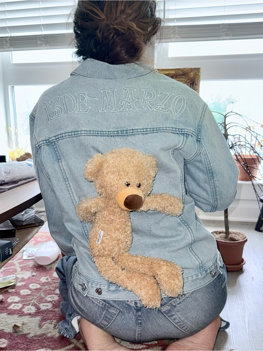 13DE MARZO teddy bear denim jacket - Picture 5 of 12